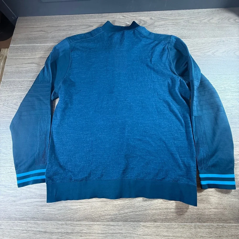 SmartWool IntraKnit Men's Thermal Base Layer Merino Wool Quarter Zip Teal XL